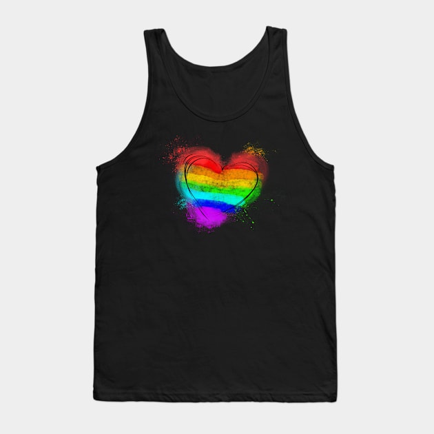 colorful Rainbow Heart Tank Top by Hispaniola-Fineart